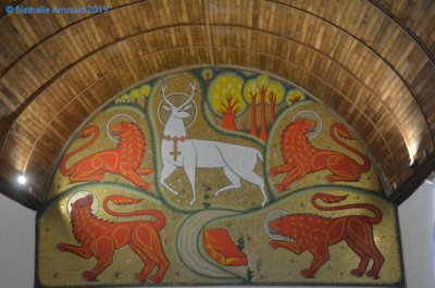 chapelle du Graal (dtail) en fort de Brocliande